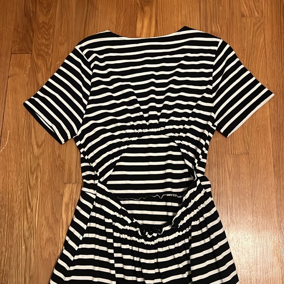 theGET 100% cotton black‎ and white striped dress size large - Picture 9 of 10